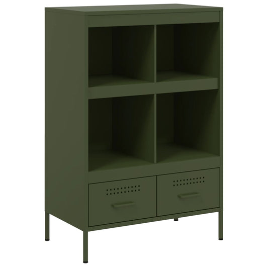 Highboard Olive Green 68x39x101.5 cm Steel