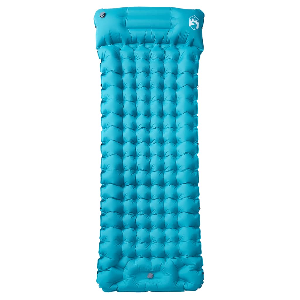 Self Inflating Camping Mattress with Pillow 1-Person Blue