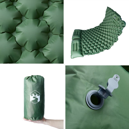 Self Inflating Camping Mattress with Pillows 2-Person Green