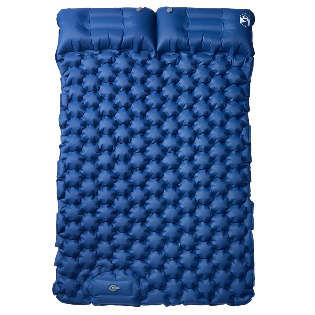 Self Inflating Camping Mattress with Pillows 2-Person Navy Blue