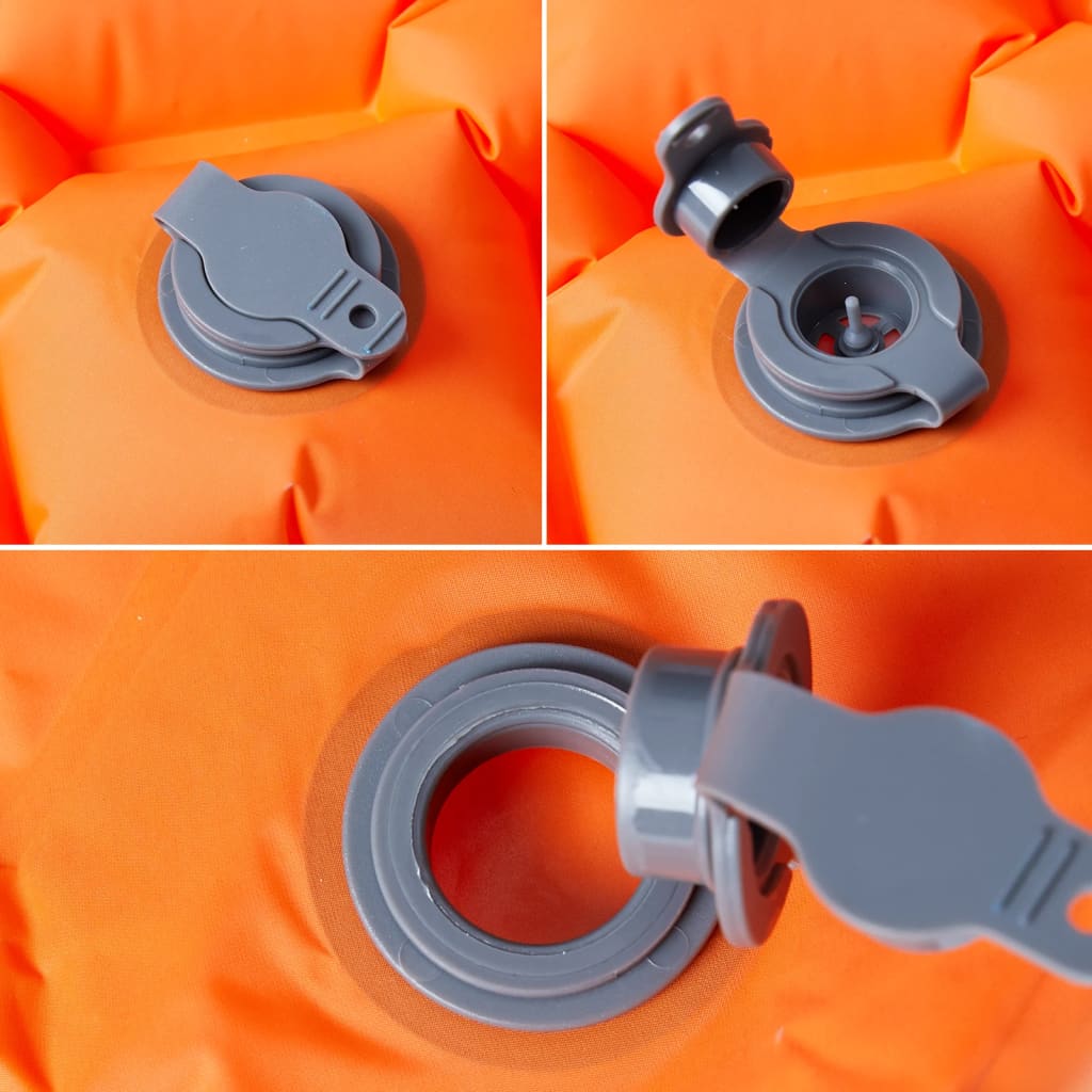 Inflating Camping Mattress 1-Person Orange 190x58x6 cm