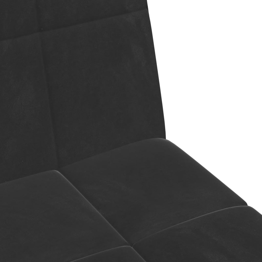 2-Seater Sofa Bed with Footstool Black Velvet