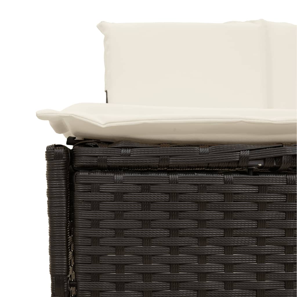 Hot Tub Surround Black Poly Rattan and Solid Wood Acacia