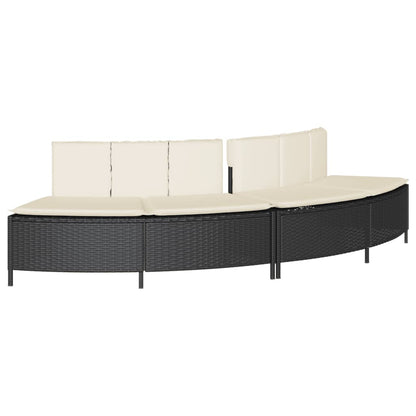 Hot Tub Surround Black Poly Rattan and Solid Wood Acacia