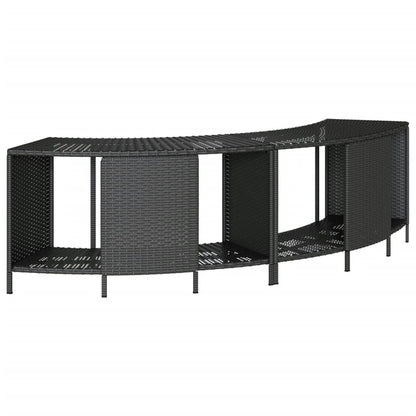 Hot Tub Surround Black Poly Rattan and Solid Wood Acacia