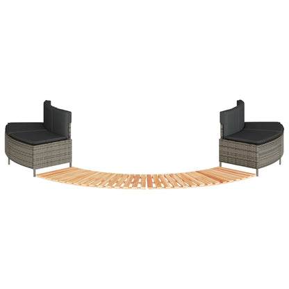 Hot Tub Surround Gray Poly Rattan and Solid Wood Acacia