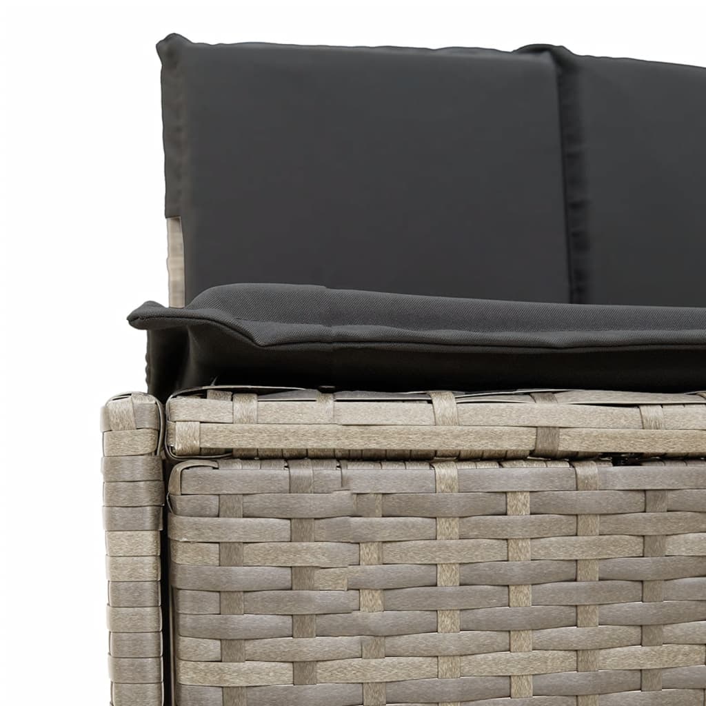 Hot Tub Surround Gray Poly Rattan and Solid Wood Acacia