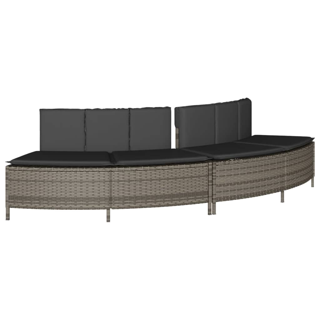Hot Tub Surround Gray Poly Rattan and Solid Wood Acacia