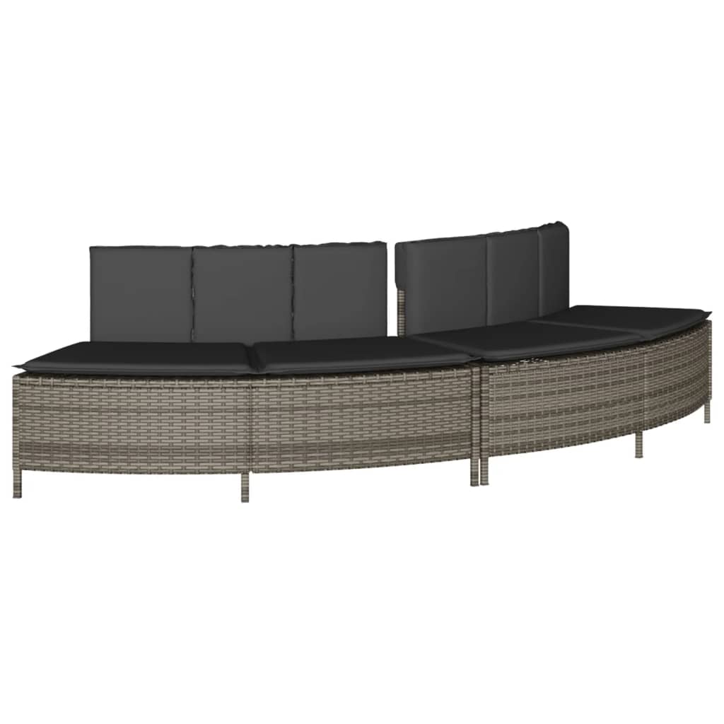 Hot Tub Surround Gray Poly Rattan and Solid Wood Acacia