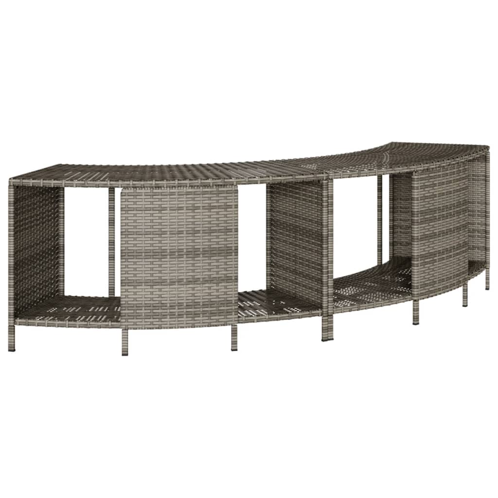 Hot Tub Surround Gray Poly Rattan and Solid Wood Acacia