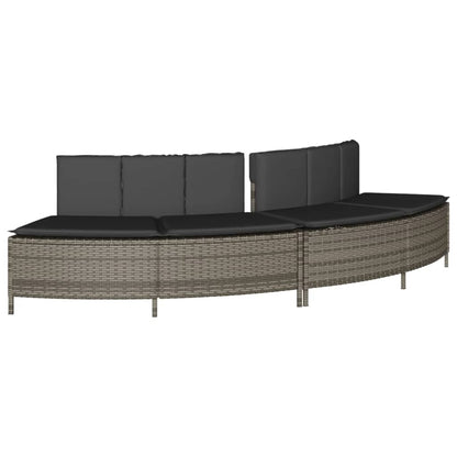 Hot Tub Surround Gray Poly Rattan and Solid Wood Acacia