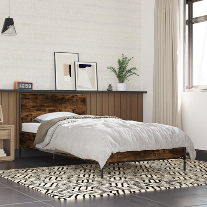 Bed Frame without Mattress Smoked Oak 100x200 cm