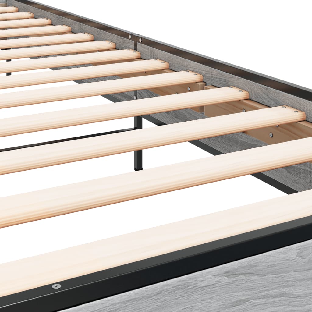 Bed Frame without Mattress Grey Sonoma 100x200 cm