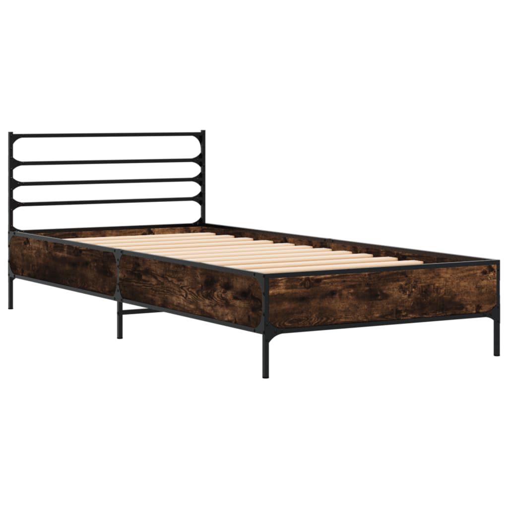 Bed Frame | Smoked oak | Engineered wood, metal | Single | Durable