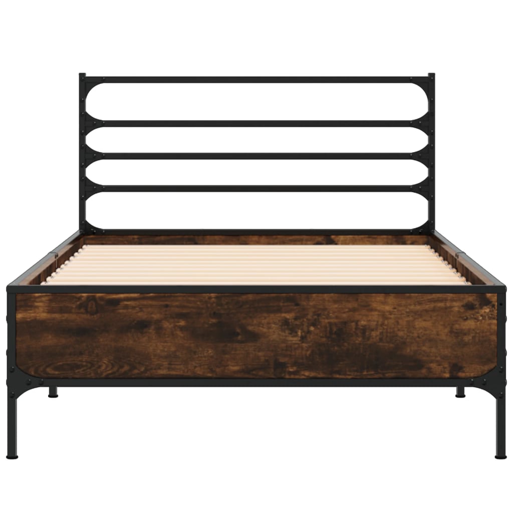 Bed Frame | Smoked oak | Engineered wood, metal | Single | Durable