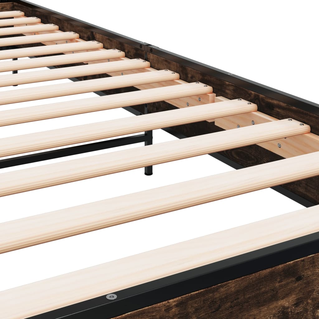 Bed Frame | Smoked oak | Engineered wood, metal | Single | Durable