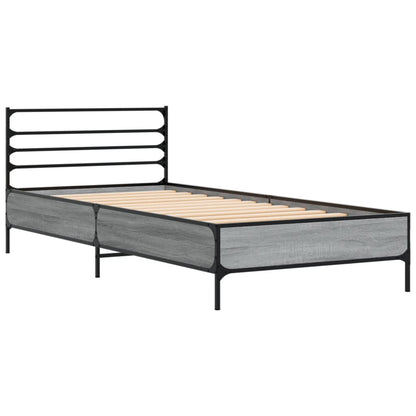 Bed Frame | Grey Sonoma | Engineered wood, Metal, Plywood | Single