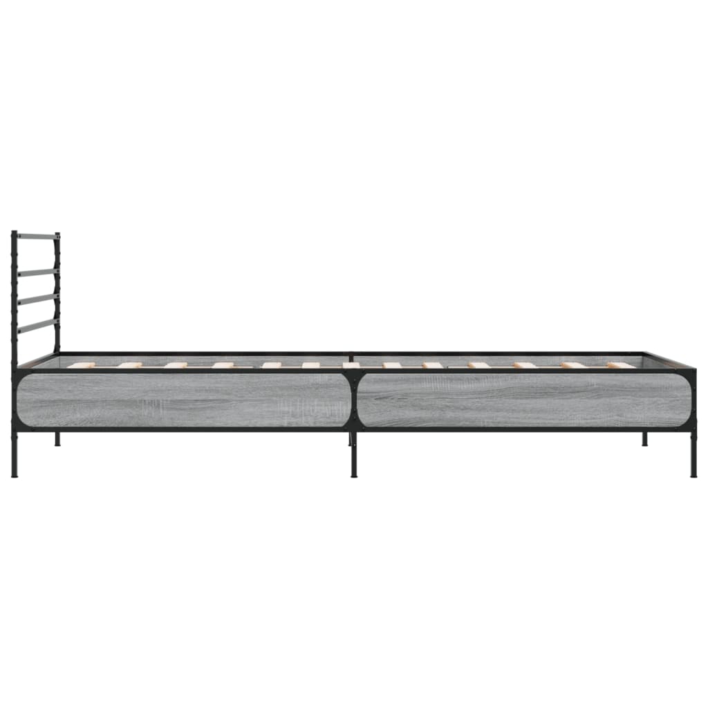 Bed Frame | Grey Sonoma | Engineered wood, Metal, Plywood | Single