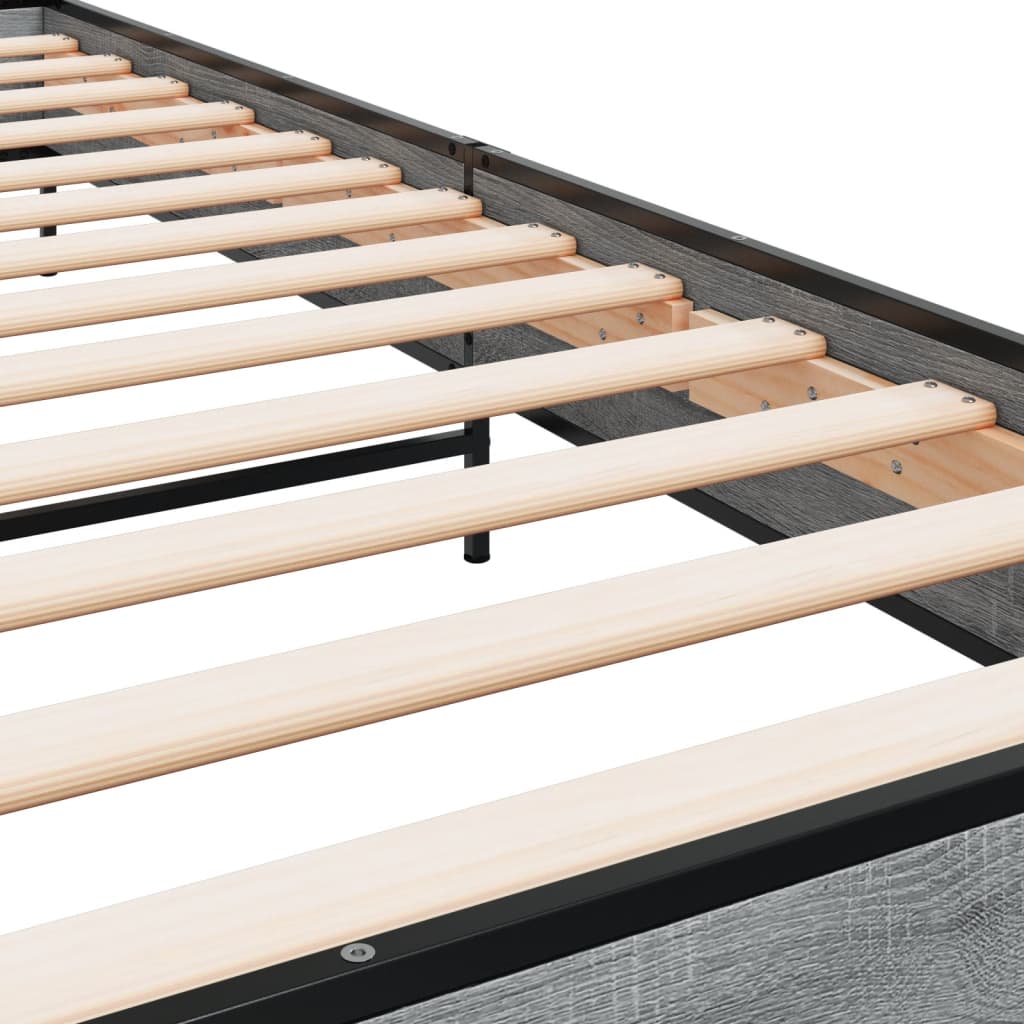 Bed Frame | Grey Sonoma | Engineered wood, Metal, Plywood | Single