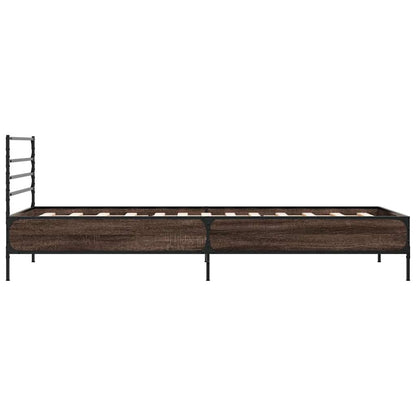 Bed Frame | Brown Oak | Engineered wood, Metal | Single | Modern