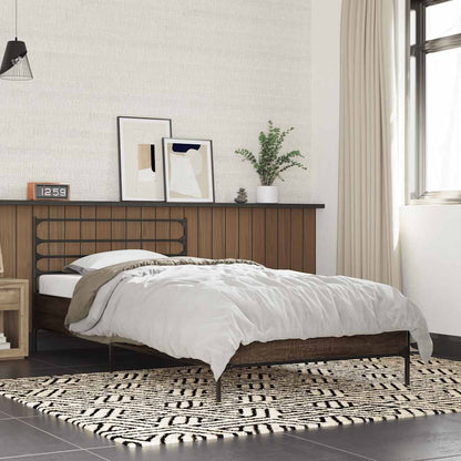 Bed Frame without Mattress Brown Oak 100x200 cm