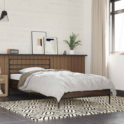 Bed Frame | Brown Oak | Engineered wood, Metal | Single | Modern