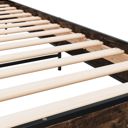 Bed Frame without Mattress Smoked Oak 75x190 cm Small Single
