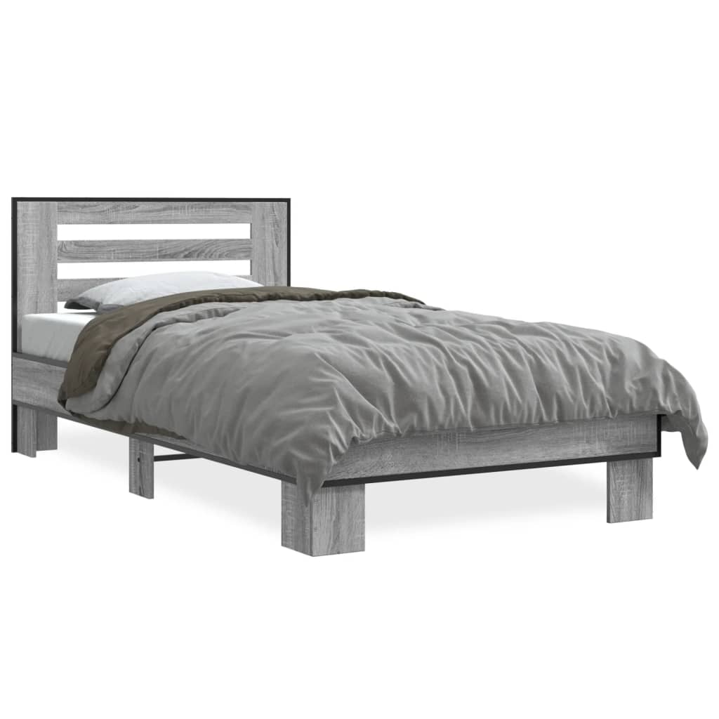 Bed Frame | Grey Sonoma | Engineered wood, metal | Single