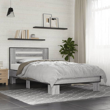 Bed Frame | Grey Sonoma | Engineered wood, metal | Single