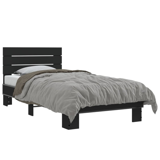 Bed Frame without Mattress Black 75x190 cm Small Single