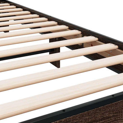 Bed Frame | Brown oak | Engineered wood, metal, plywood | Single