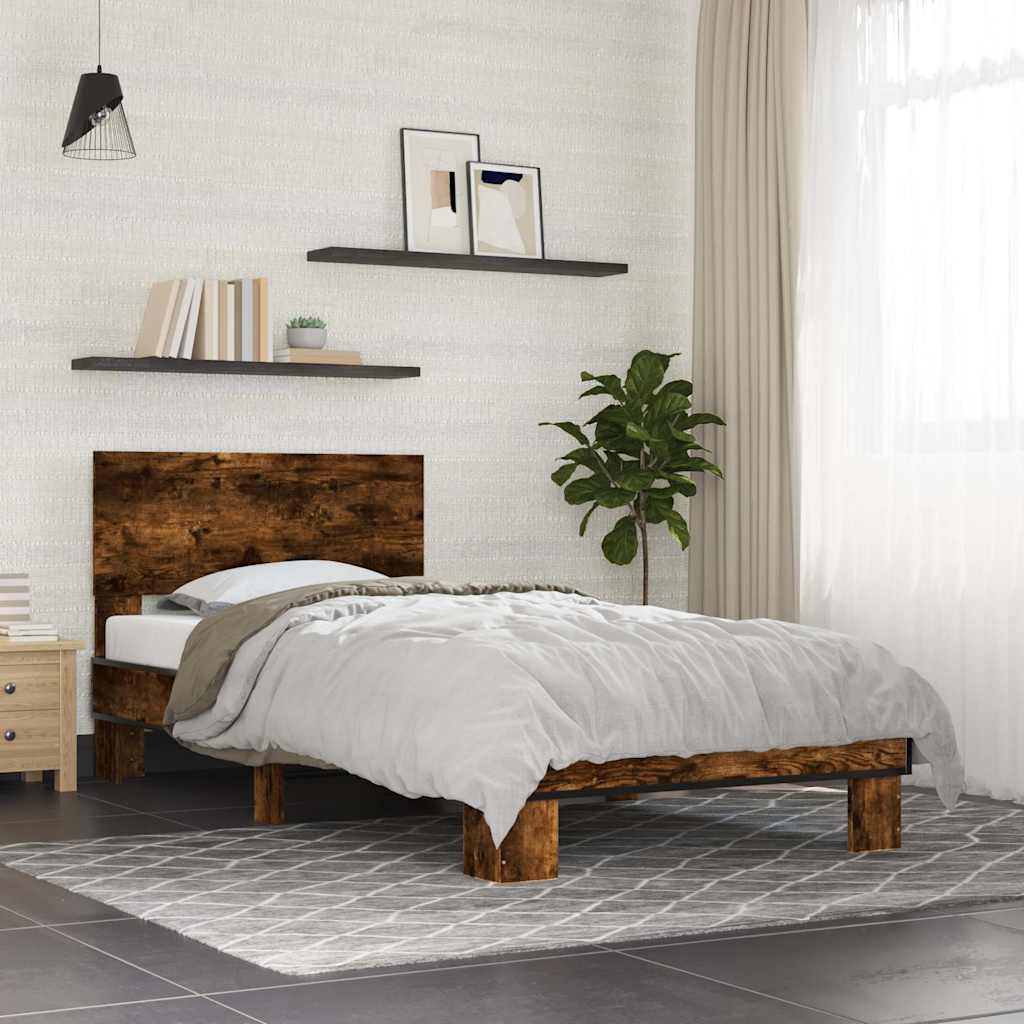 Bed Frame | Smoked Oak | Engineered Wood | Small Single | Durable