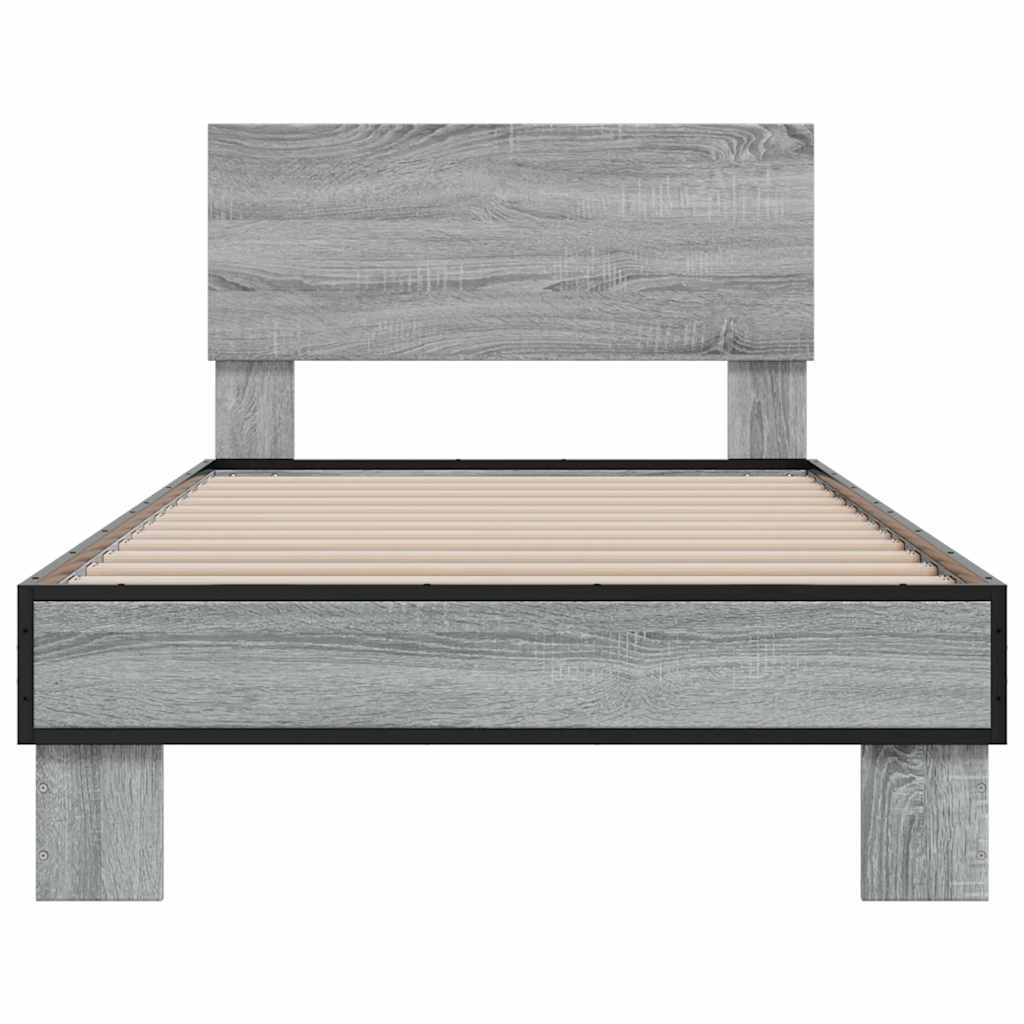 Bed Frame | Grey Sonoma | Engineered Wood, Metal | Small Single | Durable