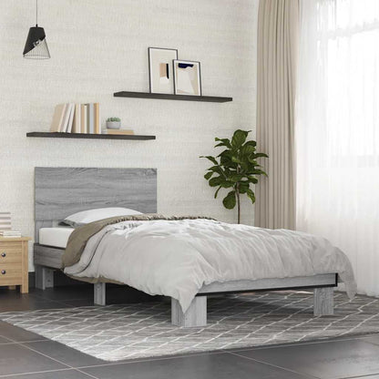 Bed Frame | Grey Sonoma | Engineered Wood, Metal | Small Single | Durable