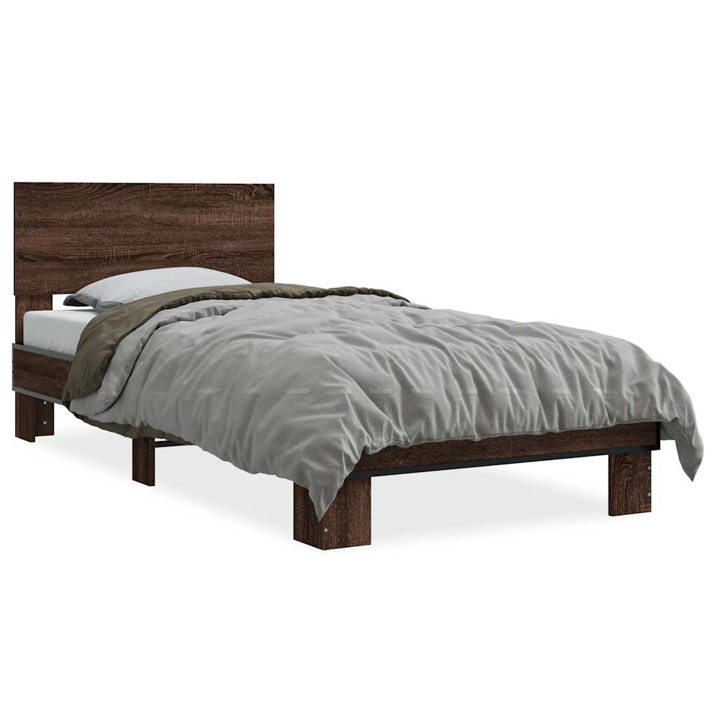 Bed Frame | Brown oak | Engineered wood | Small Single | Durable