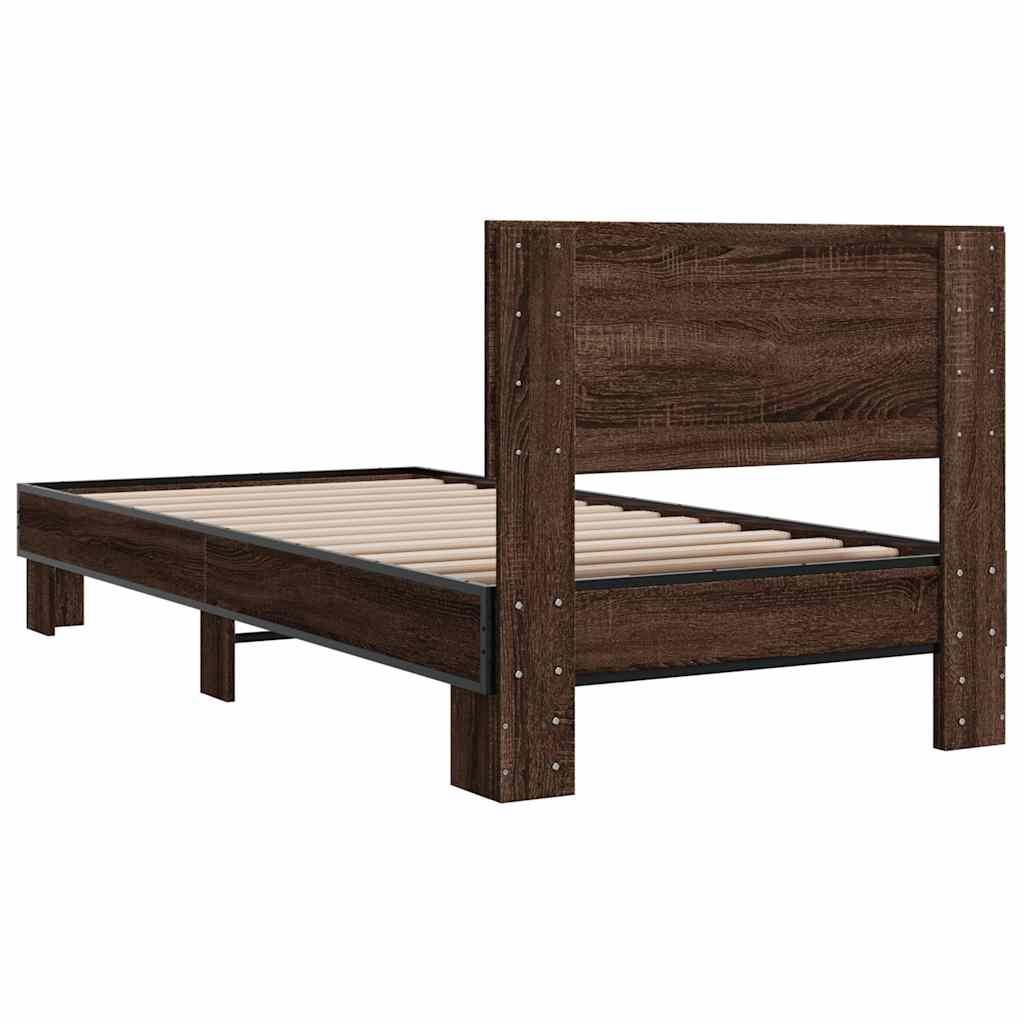 Bed Frame | Brown oak | Engineered wood | Small Single | Durable