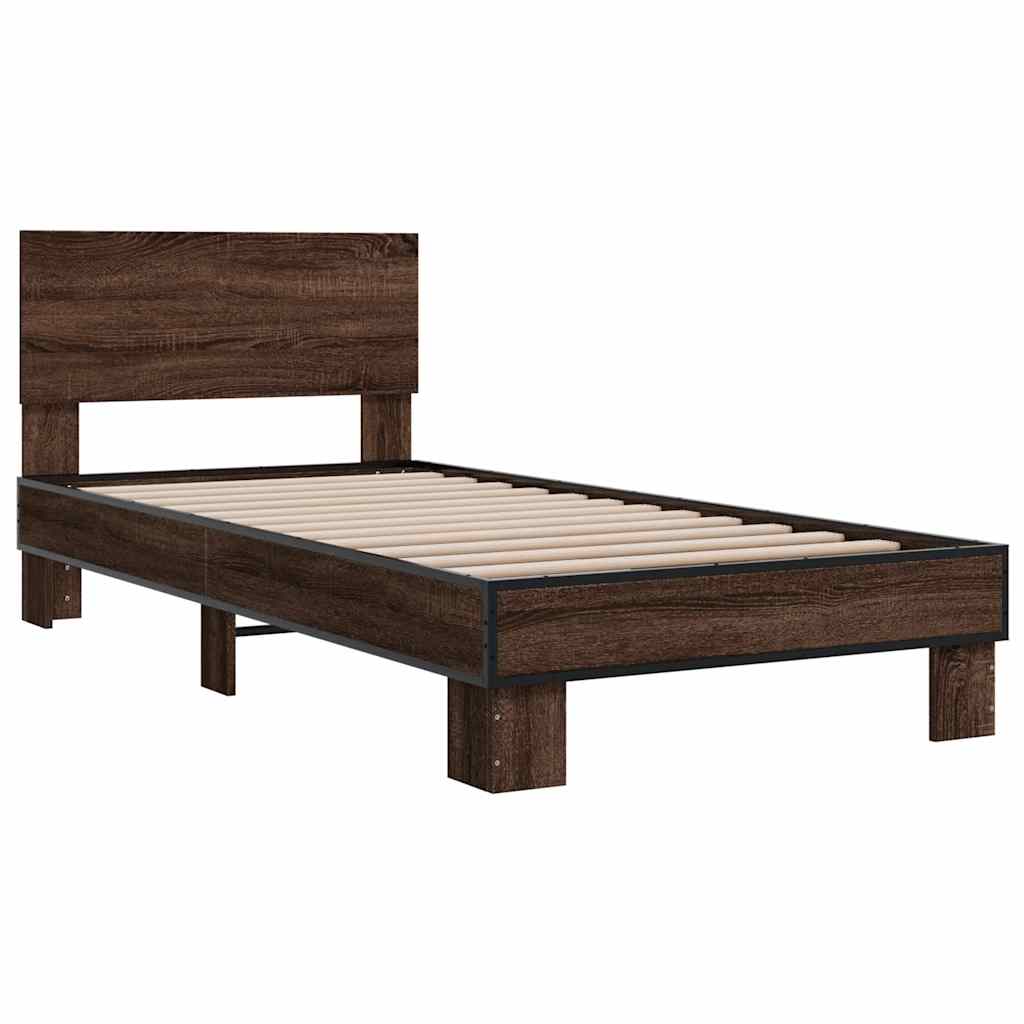 Bed Frame | Brown Oak | Engineered wood | Single | Modern | Bed Frame