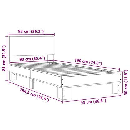 Bed Frame | Brown Oak | Engineered wood | Single | Modern | Bed Frame