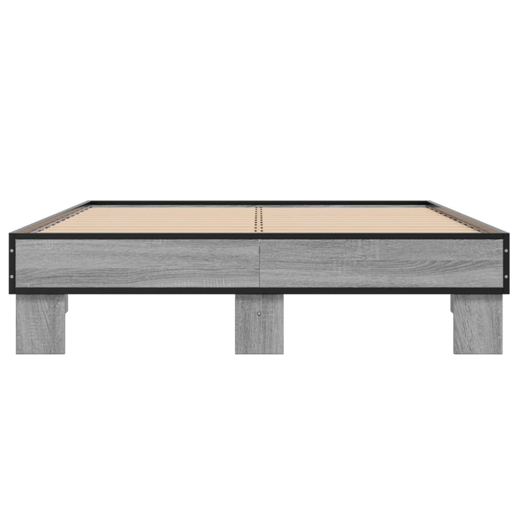 Bed Frame without Mattress Grey Sonoma 140x200 cm