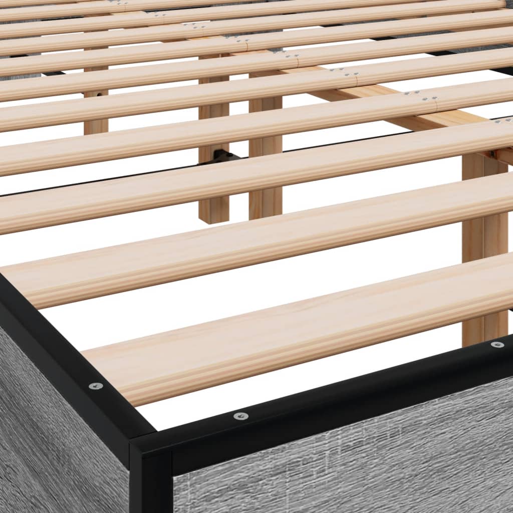 Bed Frame without Mattress Grey Sonoma 120x200 cm