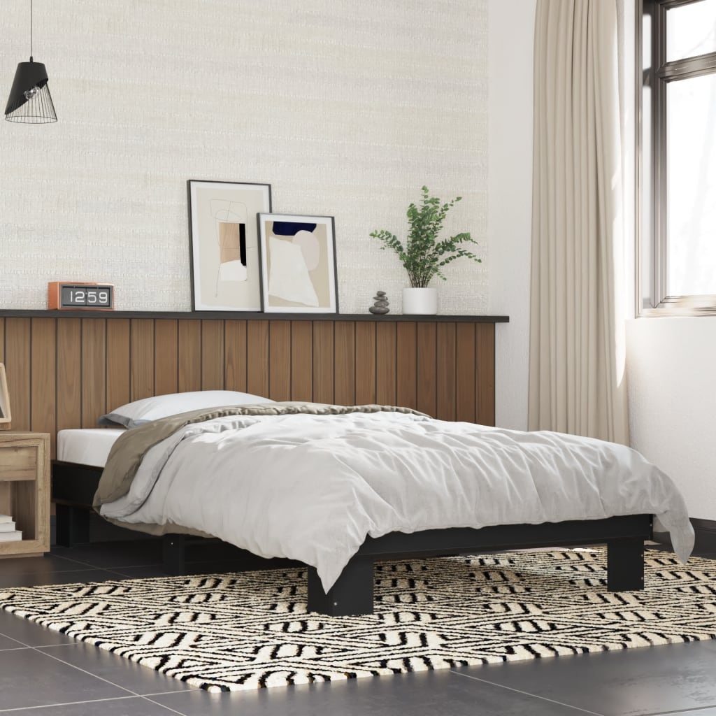 Bed Frame without Mattress Black 90x200 cm