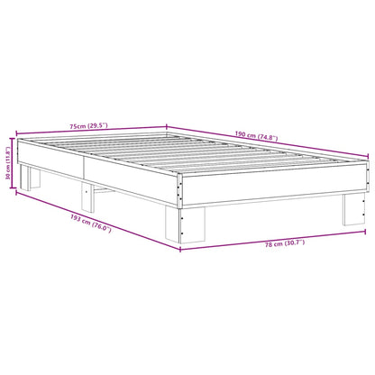Bed Frame without Mattress Black 75x190 cm Small Single