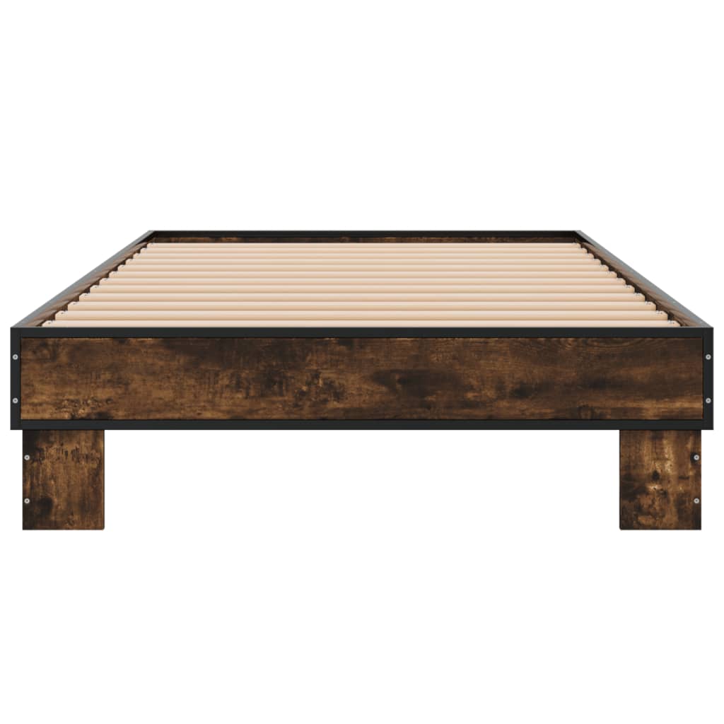 Bed Frame without Mattress Smoked Oak 75x190 cm Small Single