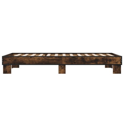 Bed Frame without Mattress Smoked Oak 75x190 cm Small Single