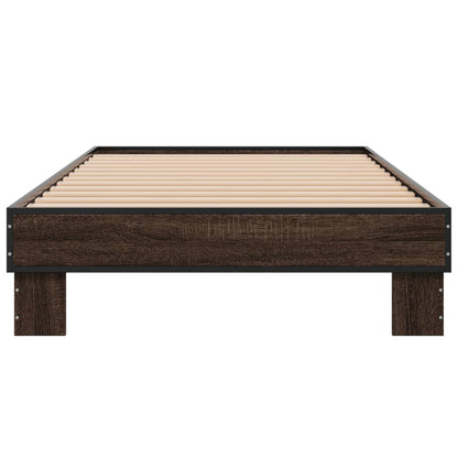 Bed Frame without Mattress Brown Oak 75x190 cm Small Single