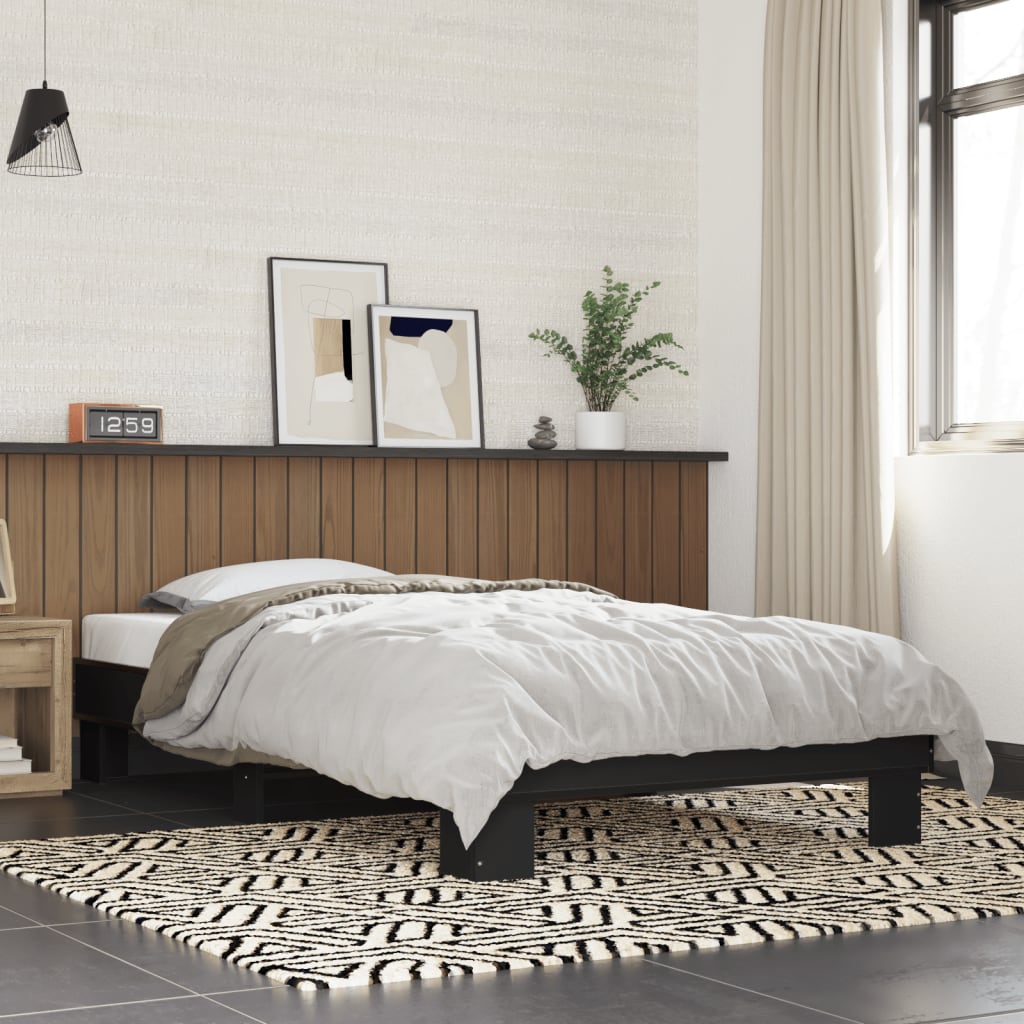Bed Frame without Mattress Black 90x190 cm Single
