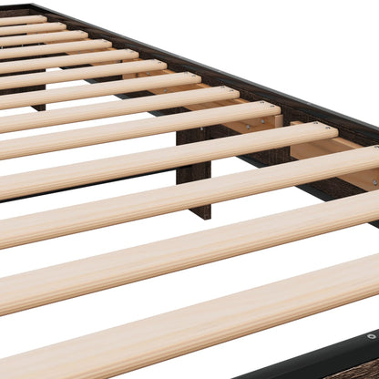 Bed Frame without Mattress Brown Oak 90x190 cm Single