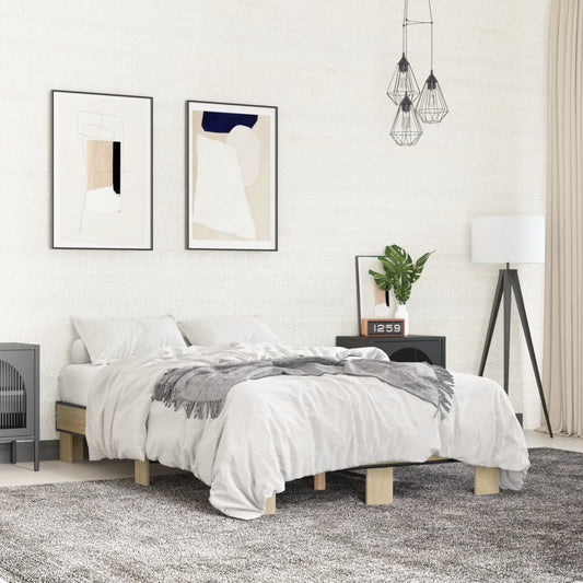 Bed Frame without Mattress Sonoma Oak 120x190 cm Small Double