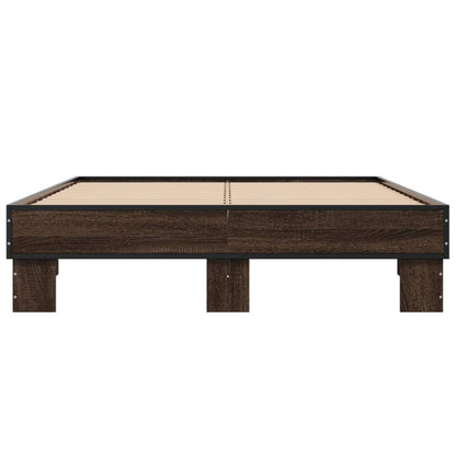 Bed Frame without Mattress Brown Oak 135x190 cm Double