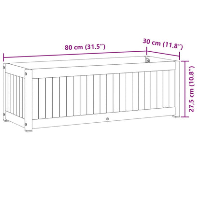 Garden Planter 80x30x27.5 cm Solid Wood Acacia and Steel